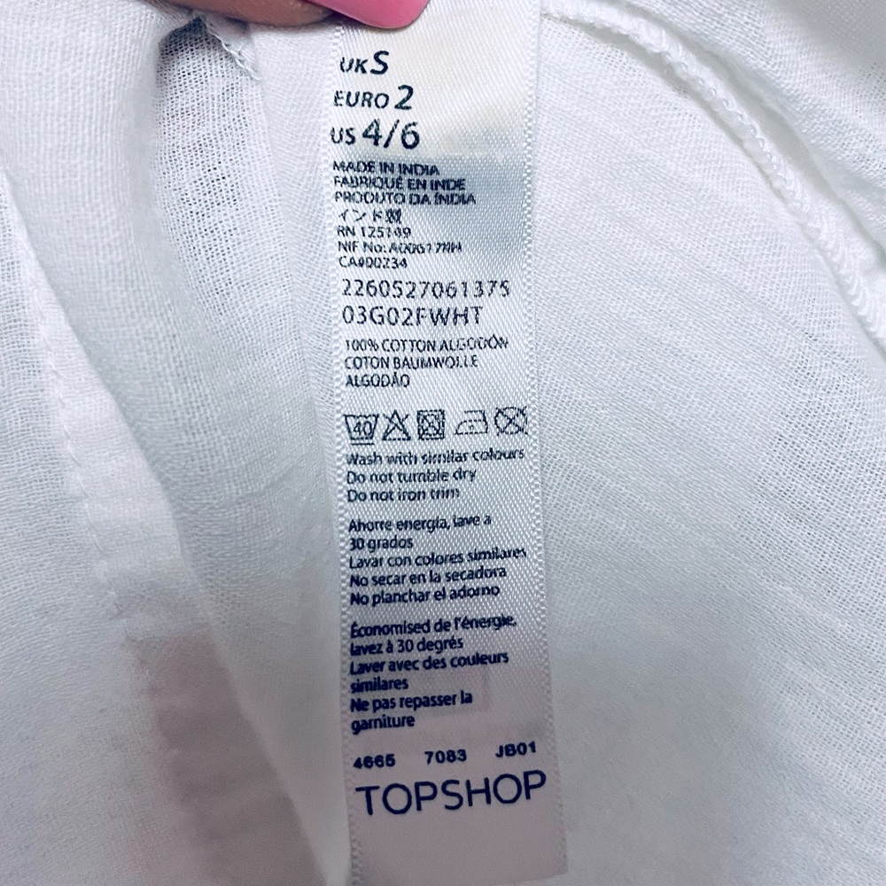 Topshop White Embroidered Bohemian Cotton Romper Jumper Size Small 4/6 - Picture 9 of 10